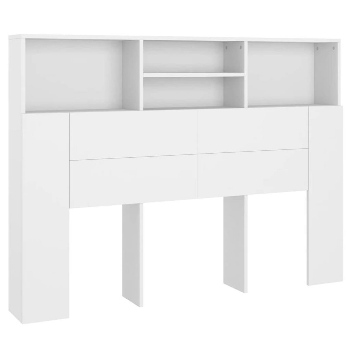 VIDAXL Armoire de tete de lit Blanc 140x19x103,5 cm