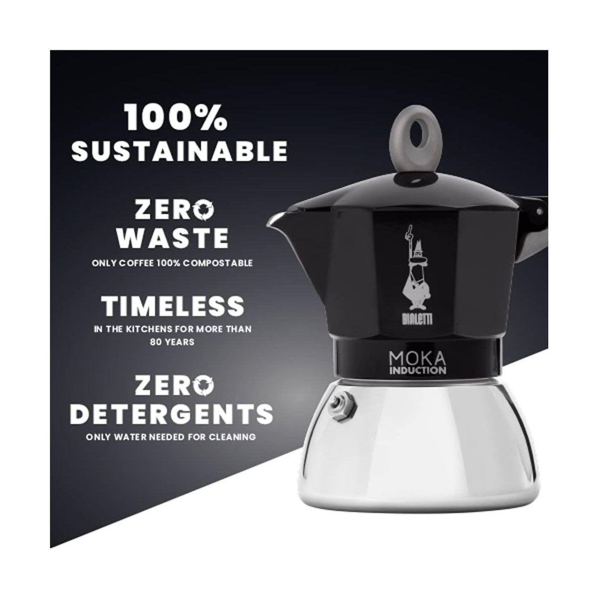 BIALETTI Cafetière italienne Moka induction 6 tasses black