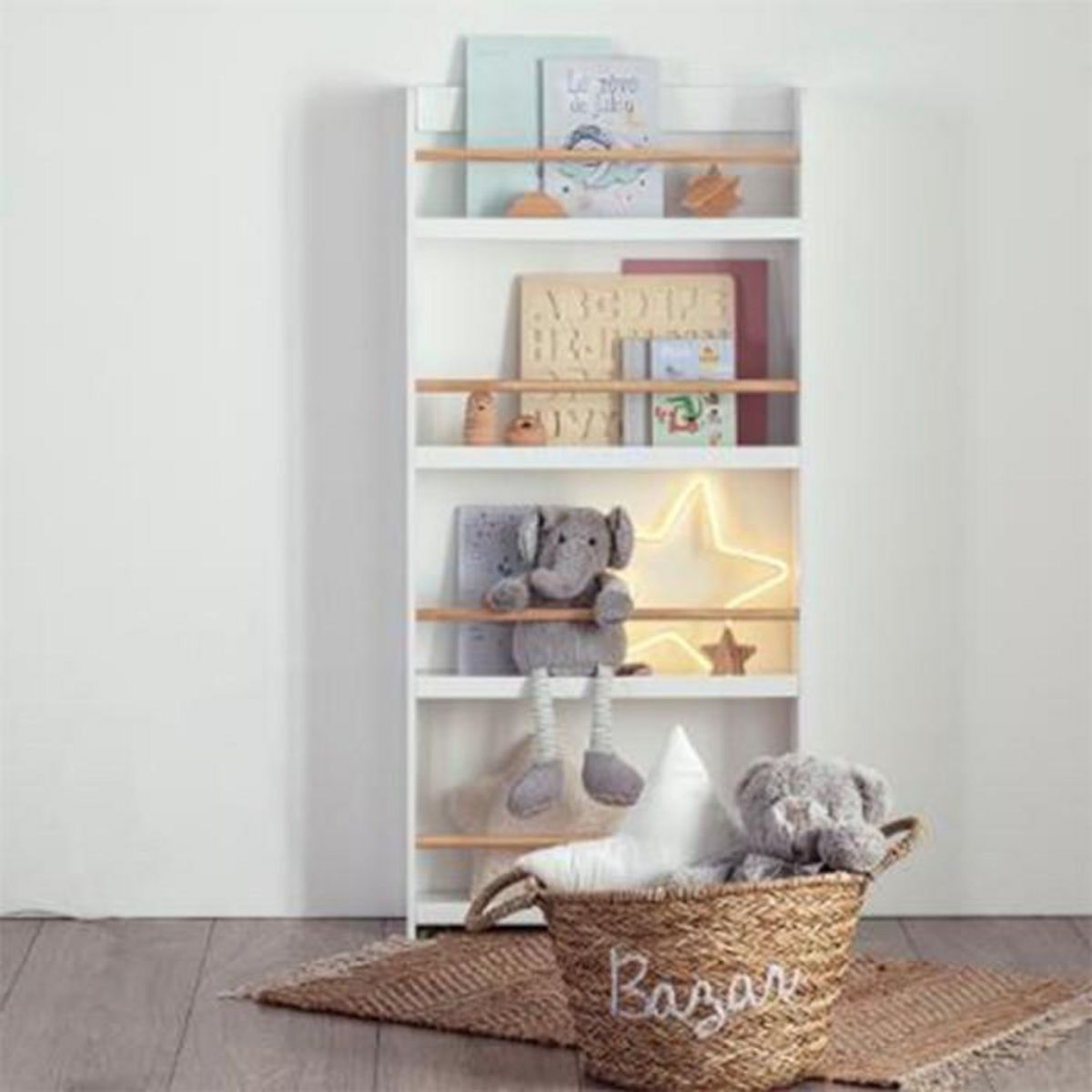 Atmosphera Kids Bibliothèque Enfant 5 Niveaux  Classic  118cm Blanc