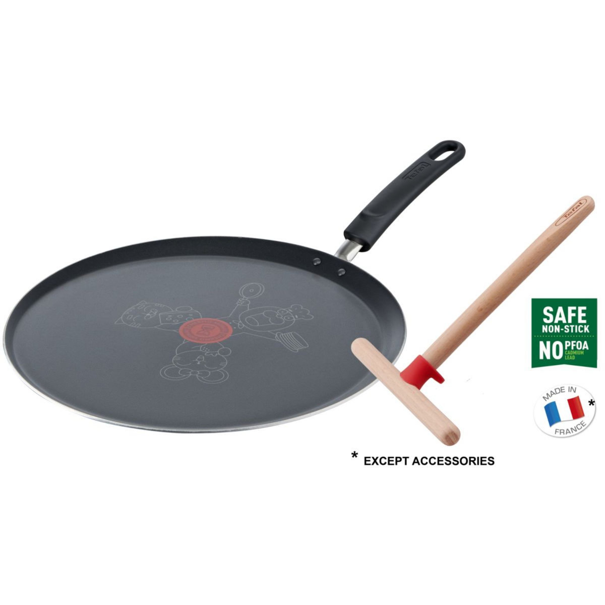 TEFAL Galetière induction chandeleur + répartiteur en bois