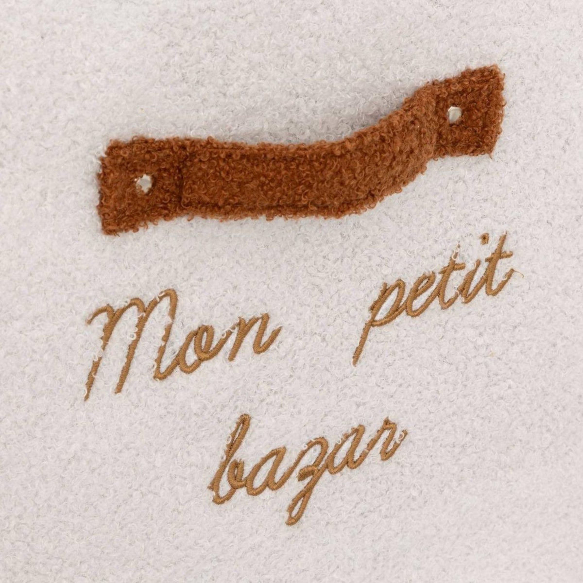 ATMOSPHERA Lot de 2 boîtes de rangement en bouclette MON PETIT BAZAR - L. 29 x l. 29 x H. 29 cm - Blanc