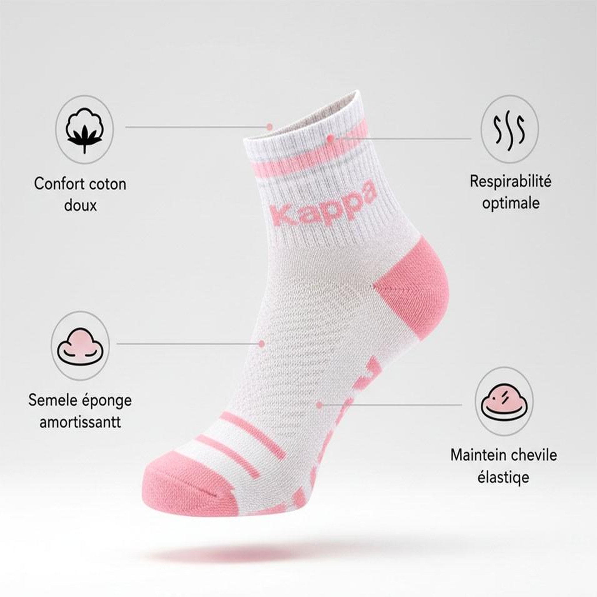 Voir la diapositive 5 : KAPPA Pack de Chaussettes Femme Quarter KAPPA (Lot de 6)
