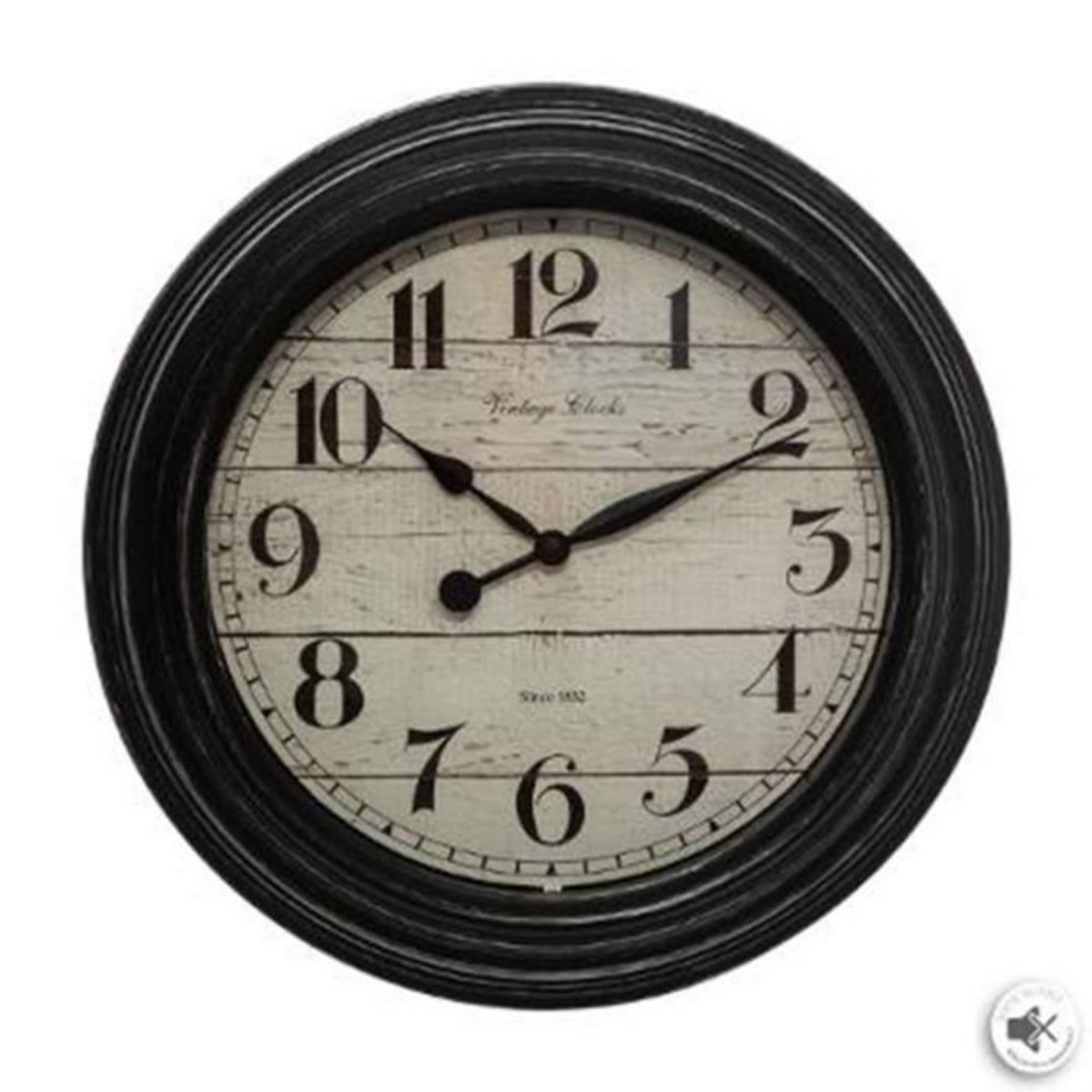 ATMOSPHERA Horloge Murale Déco en Verre  Moulure  29cm Noir