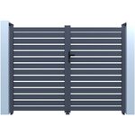 Habitat et Jardin Portail aluminium semi ajouré  Julien  - 300 x 180 cm - Gris