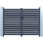 Voir la diapositive 1 : Habitat et Jardin Portail aluminium semi ajouré  Julien  - 300 x 180 cm - Gris