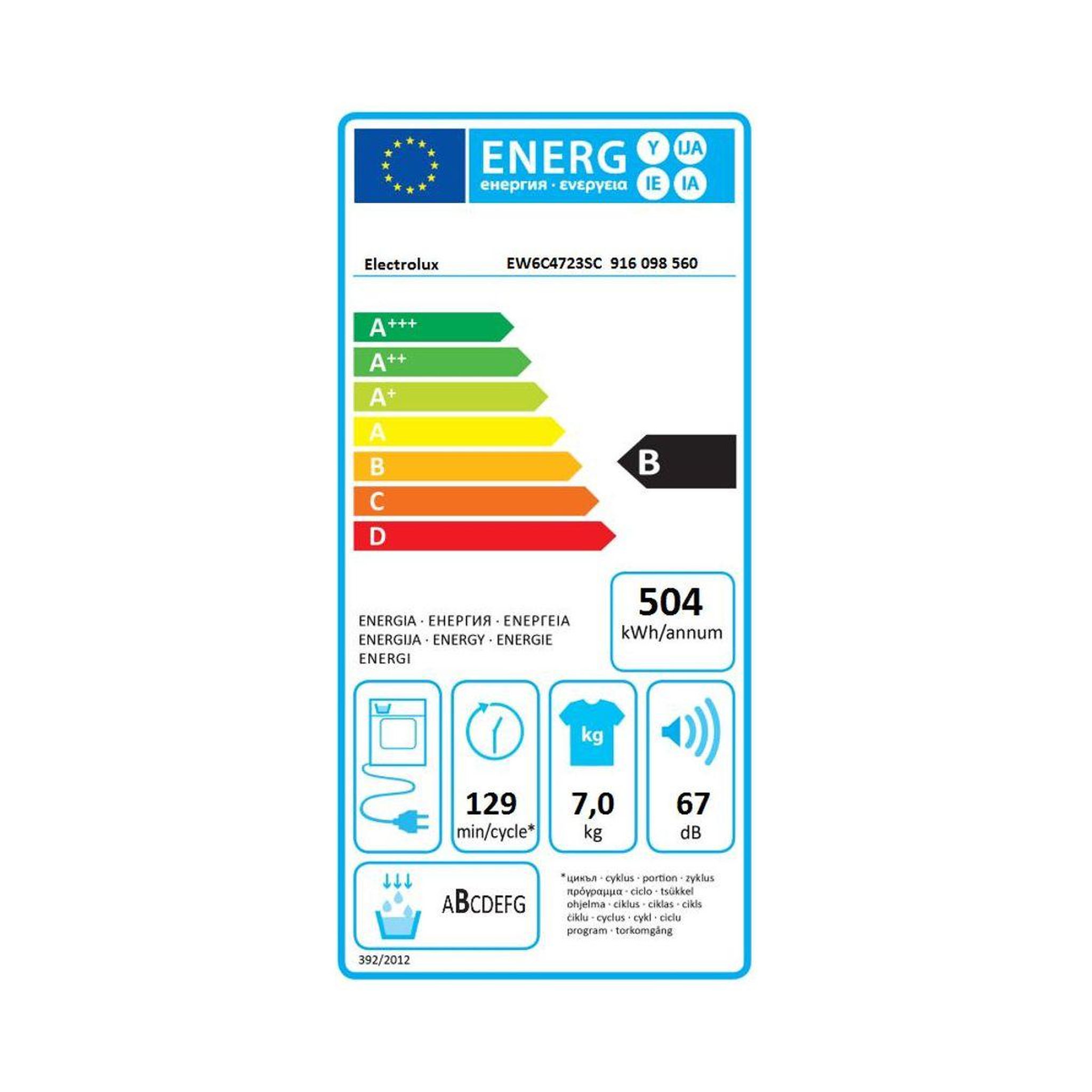 Voir la diapositive 6 : ELECTROLUX Sèche linge à condensation EW6C4723SC