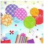 Voir la diapositive 2 : Beaumont Papier cadeau largeur 50 cm : Ballons et paquets cadeaux
