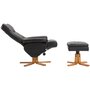 HOMCOM Fauteuil relax inclinable style contemporain repose-pieds coffre rangement revêtement synthétique acier bois noir