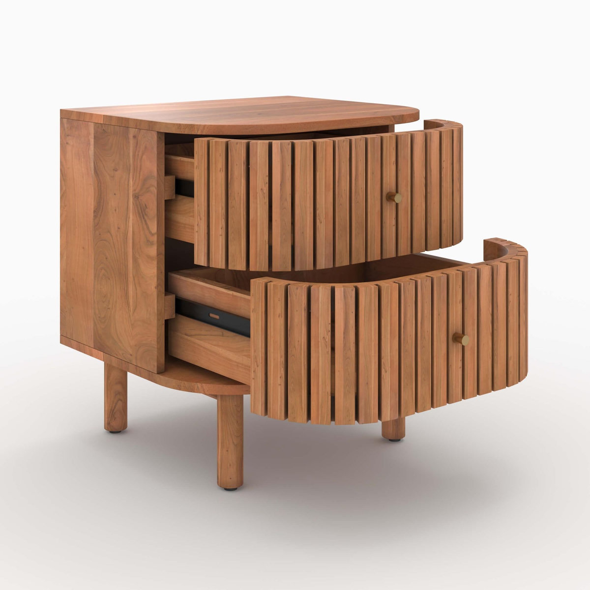 Rendez vous déco Table de chevet  en bois d'acacia 2 tiroirs-Paola
