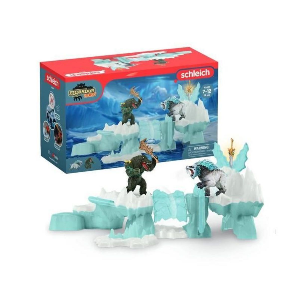 Schleich Coffret Attaque de la forteresse de glace, Tigre a dents de sabre et crocodile de combat, Schleich 42497 Eldrador Creatures, des