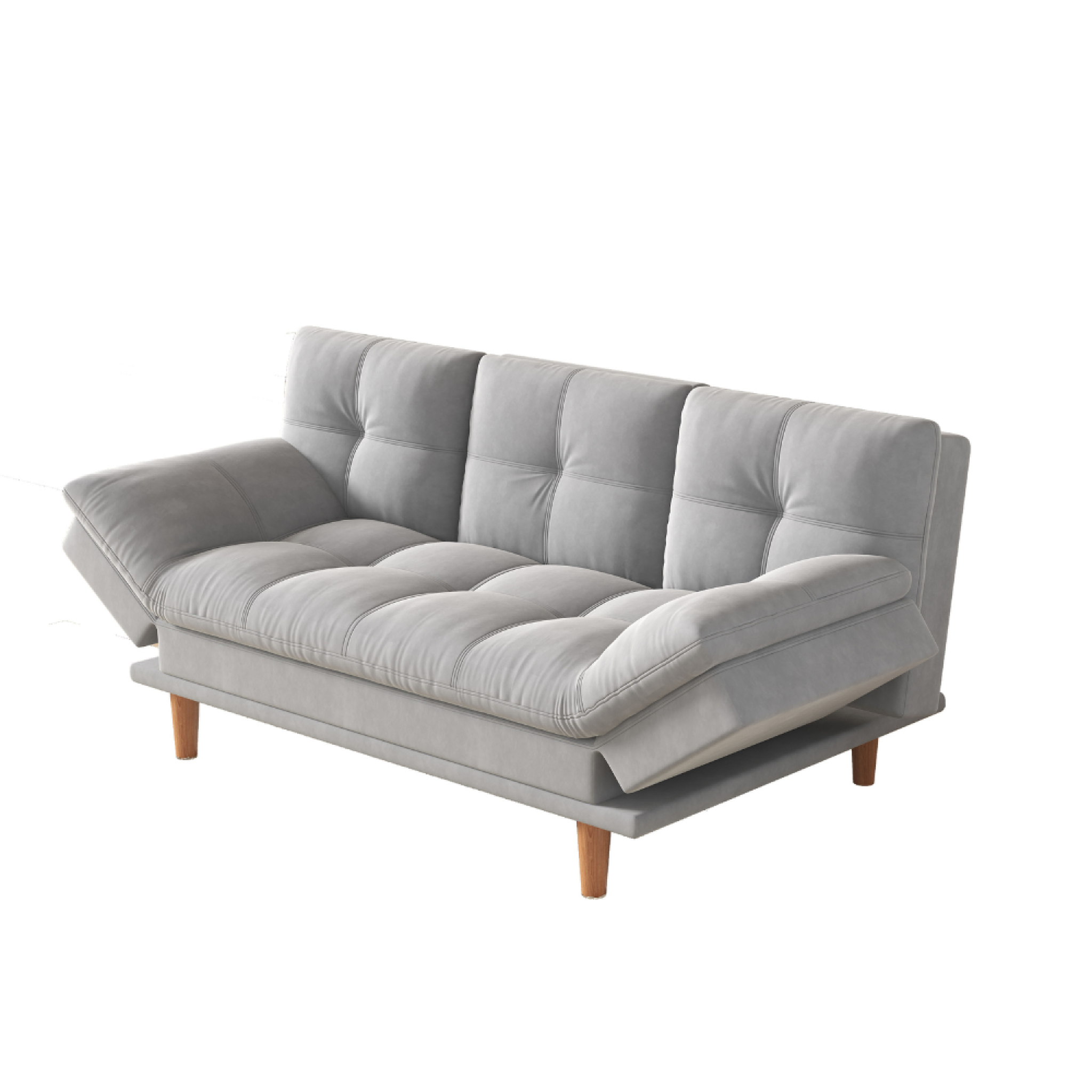 Voir la diapositive 5 : CONCEPT USINE Canapé convertible et modulable 3 places en tissu gris clair kalmar