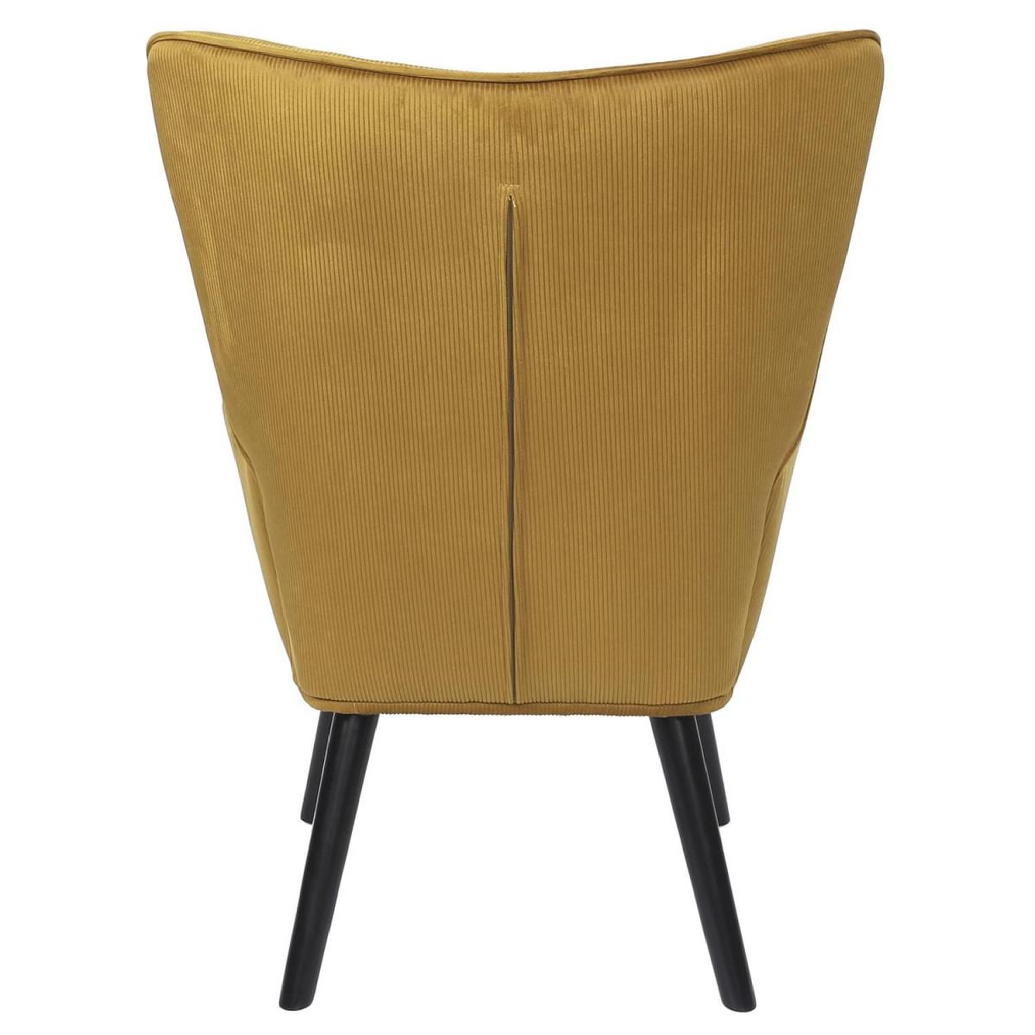 Voir la diapositive 4 : The Home Deco Factory Fauteuil en velours côtelé  giulia  96cm jaune