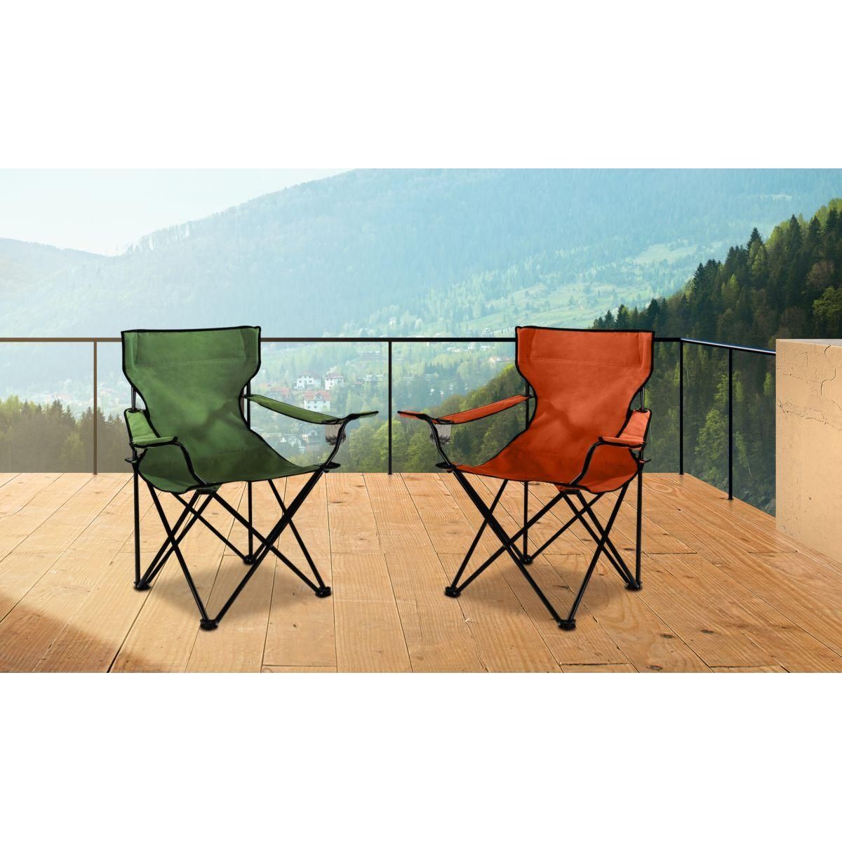 Garden Fauteuil de jardin de camping - Acier/Polyester - Vert