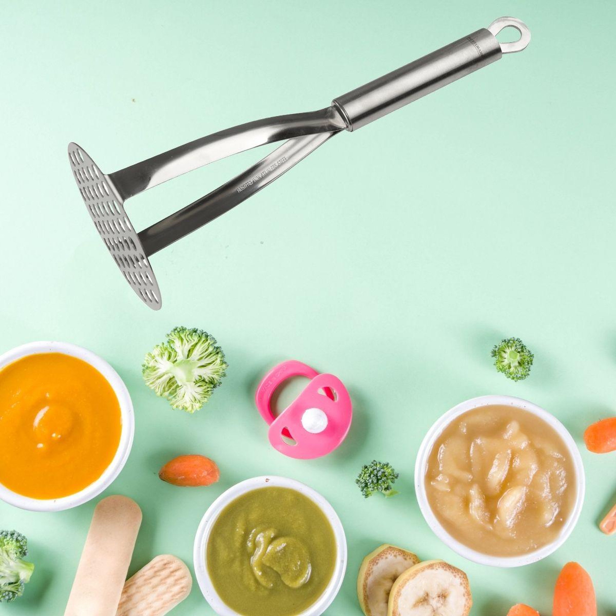 Voir la diapositive 2 : Fackelmann Presse purée professionnel inox fackelmann handmade tradition