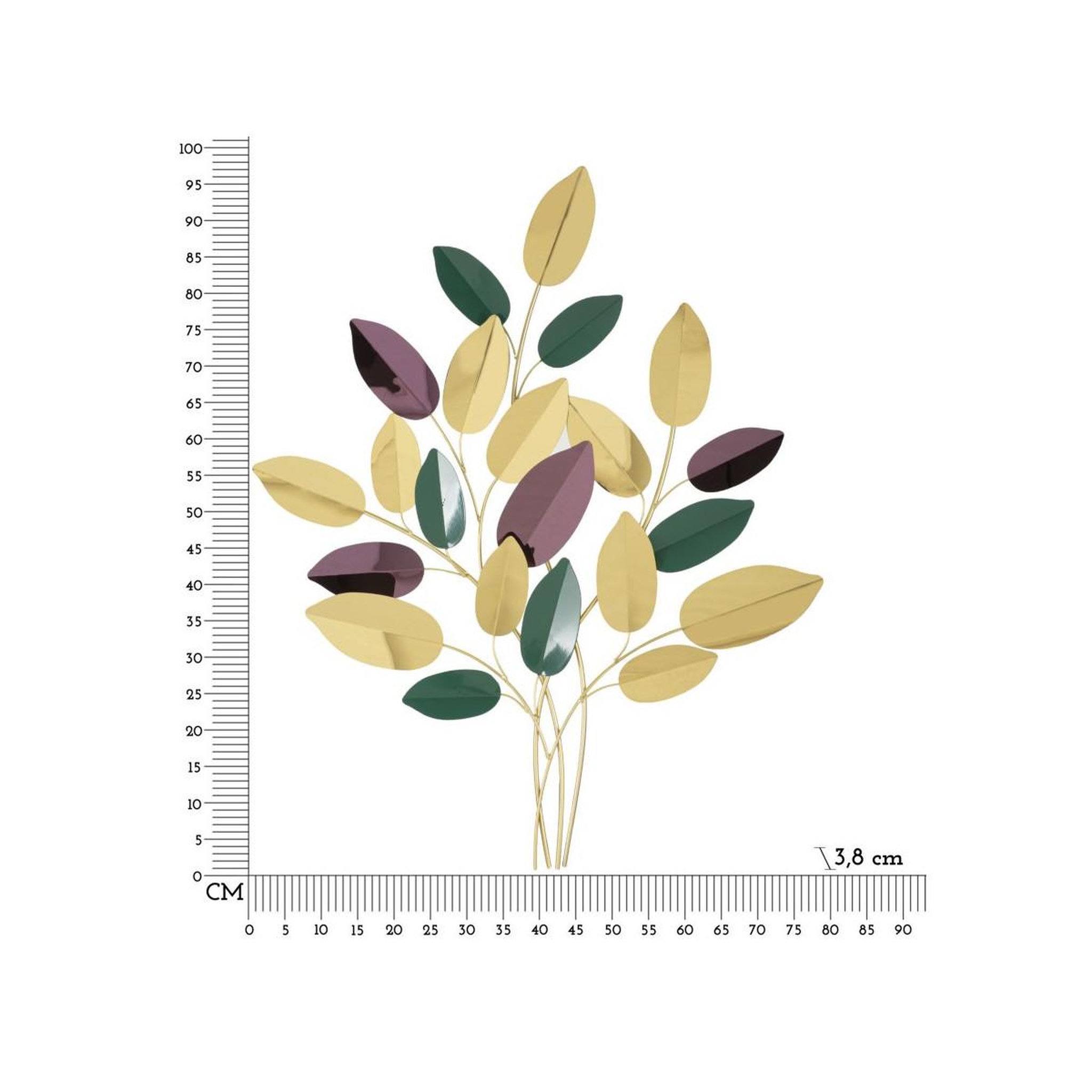 Voir la diapositive 6 : Paris Prix Déco murale feuilles  colorful  81cm multicolore