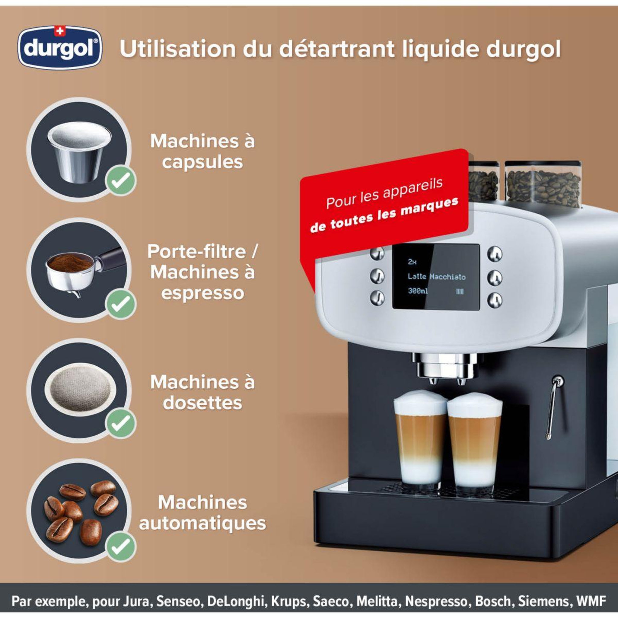 Voir la diapositive 2 : DURGOL Détartrant Swiss espresso 2x125ml