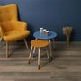 Voir la diapositive 5 : Paris Prix Lot de 2 Tables Gigognes  Relief Bicolore  48cm Bleu & Jaune
