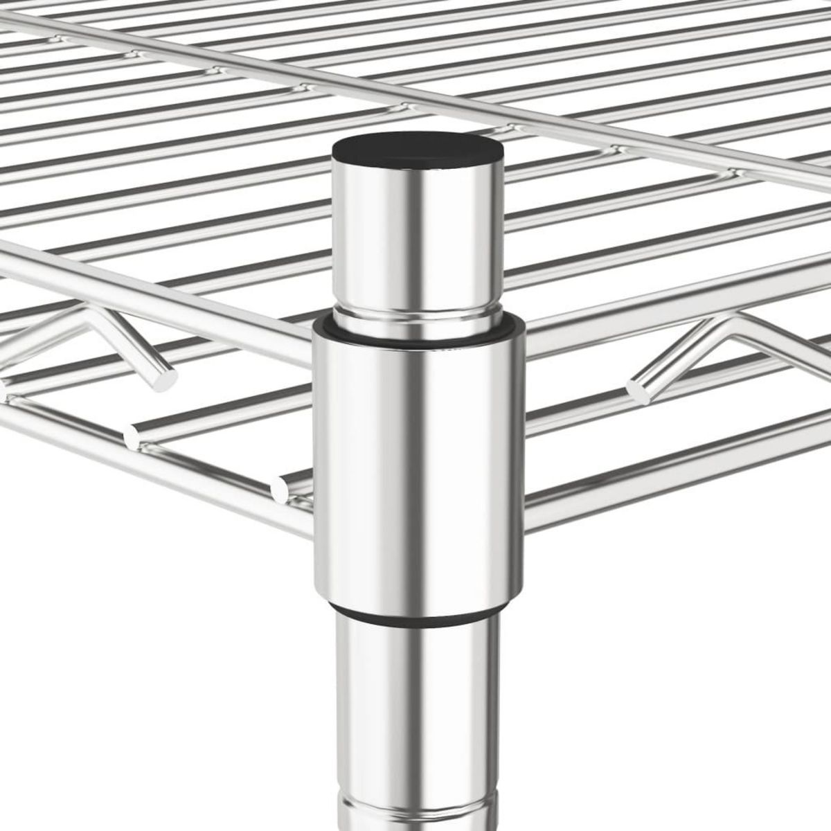 VIDAXL Etagere de rangement 4 niveaux et roues 90x35x142 cm chrome