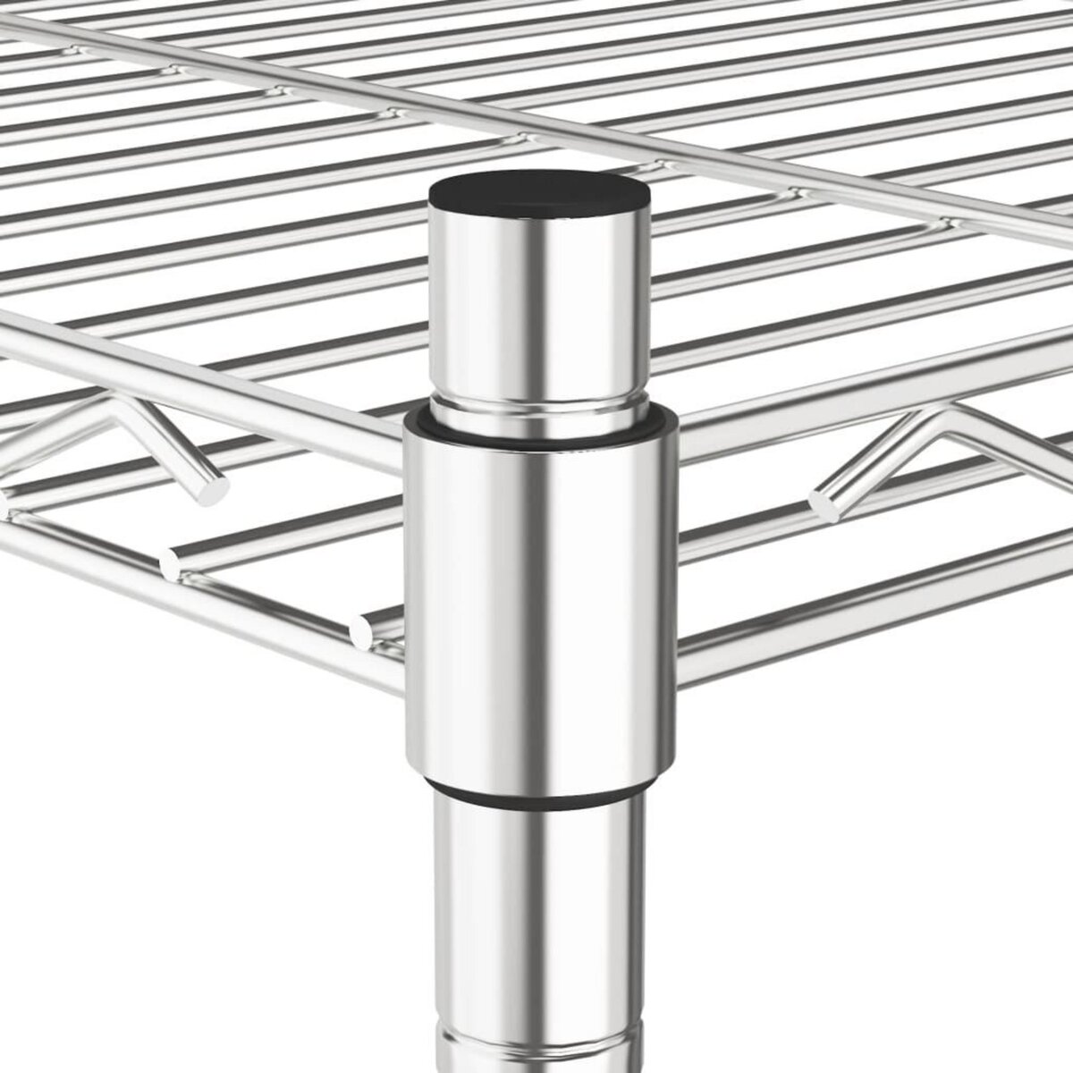 VIDAXL Etagere de rangement 4 niveaux et roues 90x35x142 cm chrome