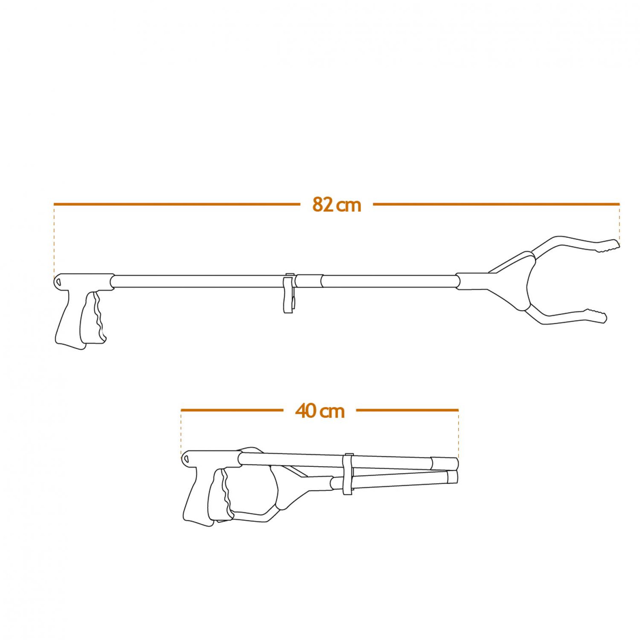 Voir la diapositive 2 : LINXOR Pince à déchets, ramasse objets, avec embouts magnétiques - Pliable - Noir