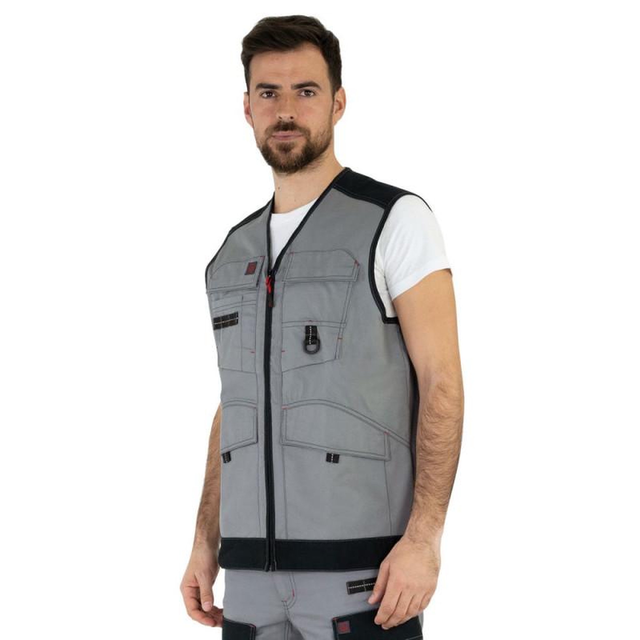 Voir la diapositive 3 : LAFONT Gilet de travail TROWEL sans manches 9ATTUP gris noir T0 LAFONT LA 9ATTUP 887 0