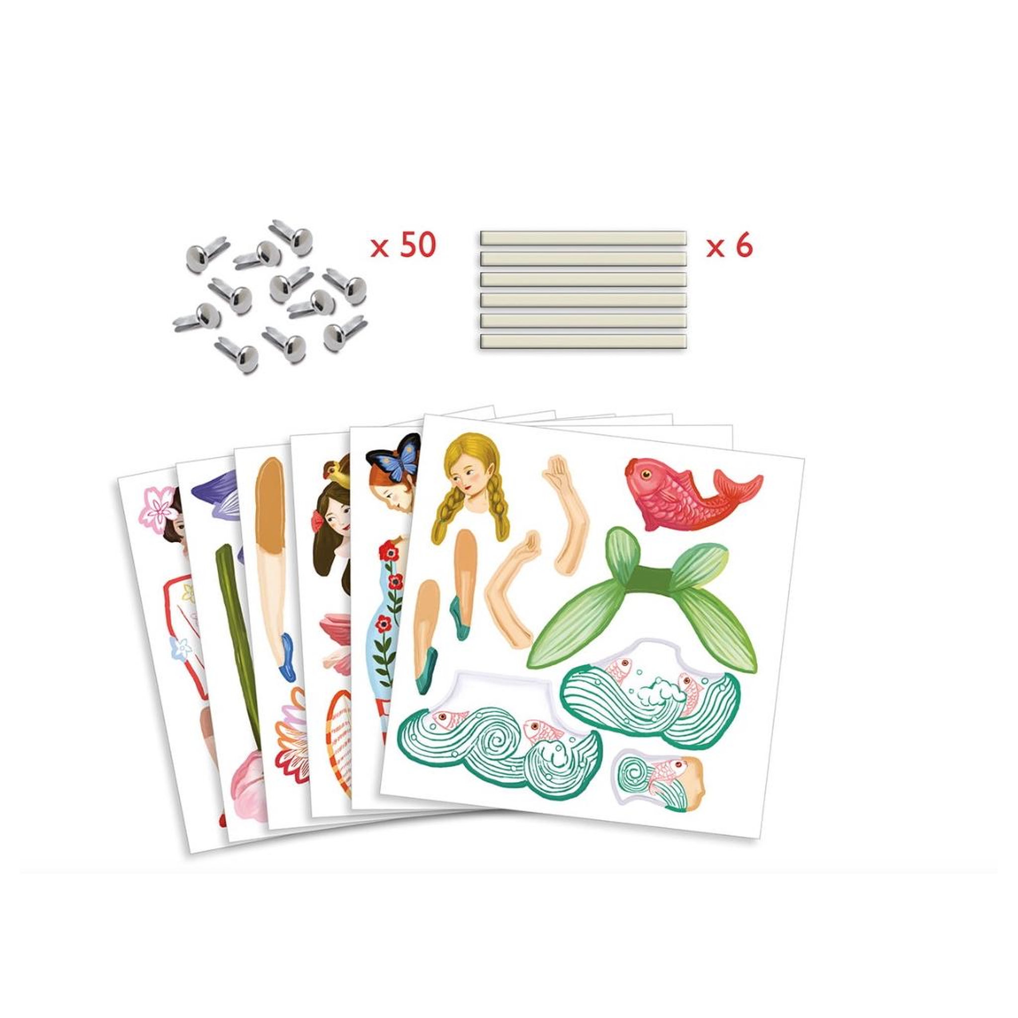Voir la diapositive 3 : Djeco Pantins a colorier - Fees
