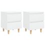 Voir la diapositive 2 : VIDAXL Tables de chevet pieds en pin 2 pcs blanc brillant 40x35x50 cm