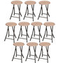 Voir la diapositive 1 : TOILINUX Lot de 10 Tabourets d'appoint pliables industriel Dock - Noir