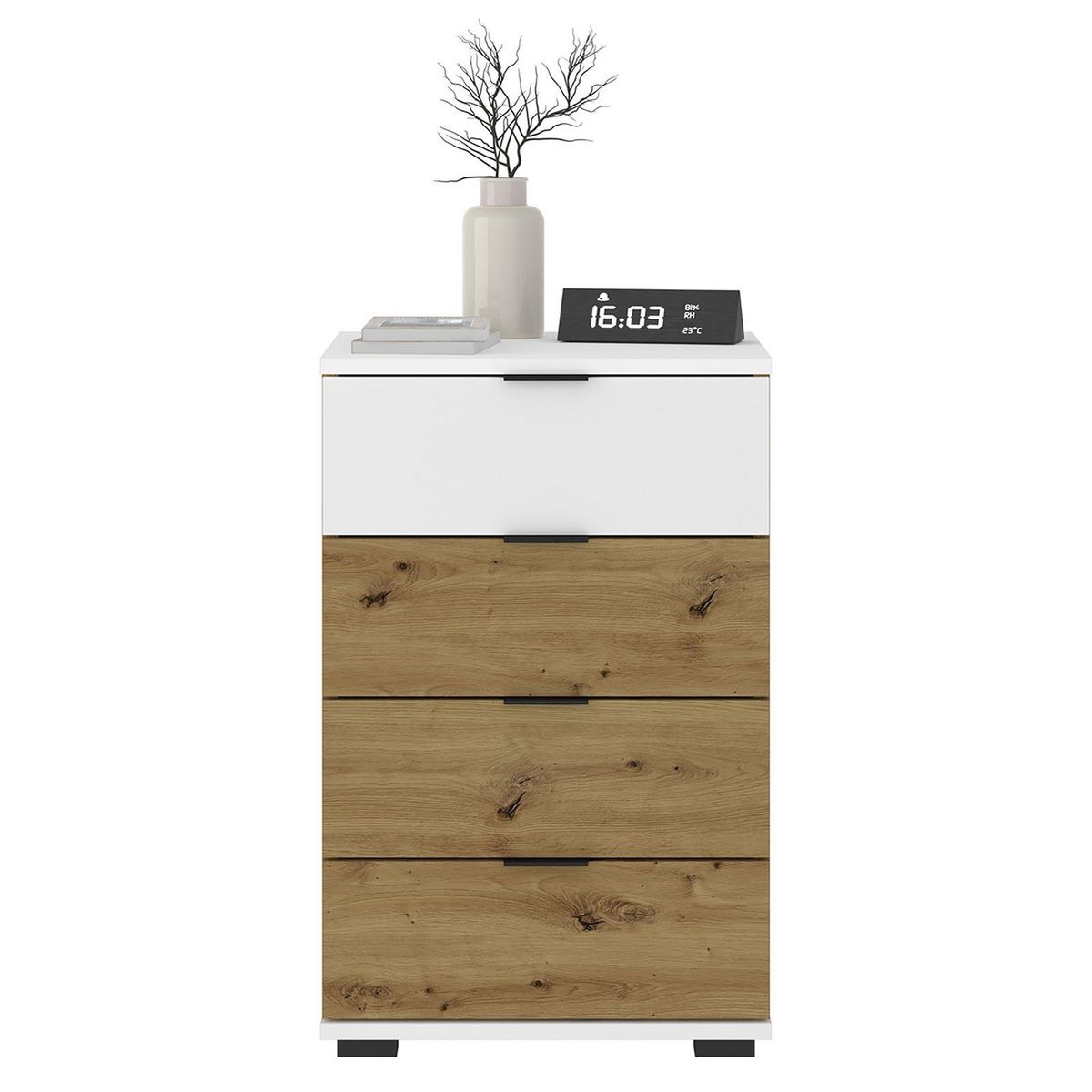 IDIMEX Table de chevet 4 tiroirs TARBES en mélaminé