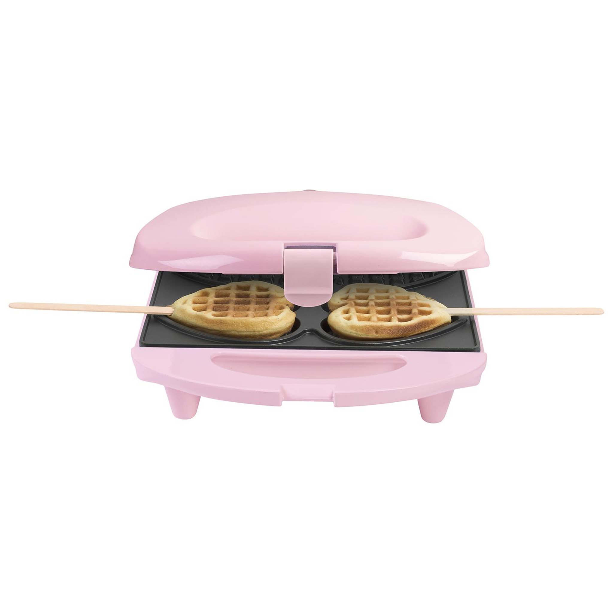 Voir la diapositive 2 : Bestron Gaufrier forme de 4 coeurs sur bâtonnets 780w rose - DSW271P