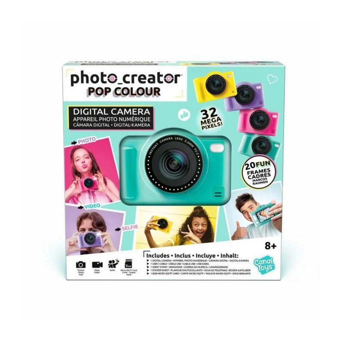 Canal Toys Canal Toys - Photo Creator -Appareil Photo Numérique Pop Couleur Vert- Avec carte SD 32Go incluse