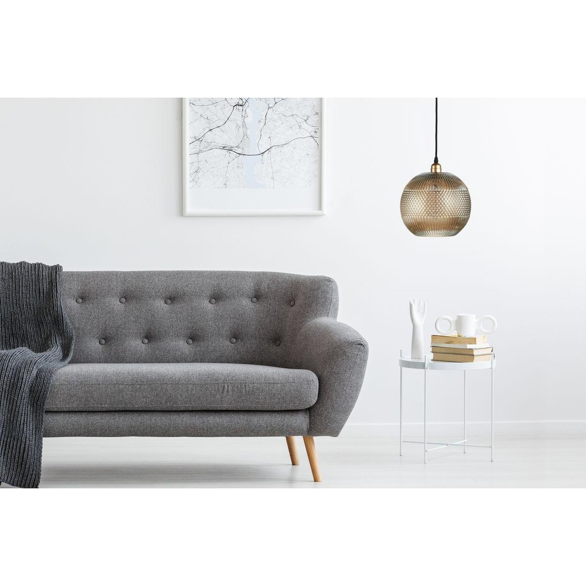 Voir la diapositive 2 : Paris Prix Lampe suspension en verre  neptun  26cm or