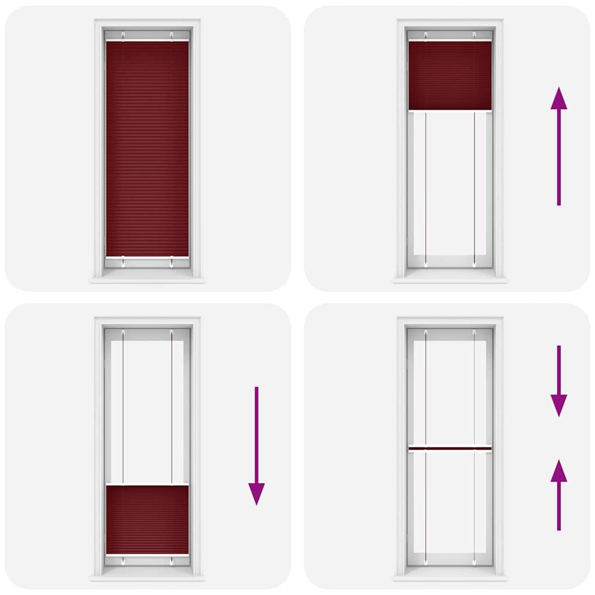 Voir la diapositive 5 : VIDAXL Store plisse rouge bordeaux 75x200 cm largeur du tissu 74,4 cm