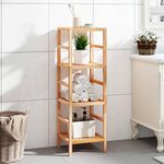 VIDAXL Etagere de salle de bain 35,5x35,5x112,5cm Bois massif de noyer