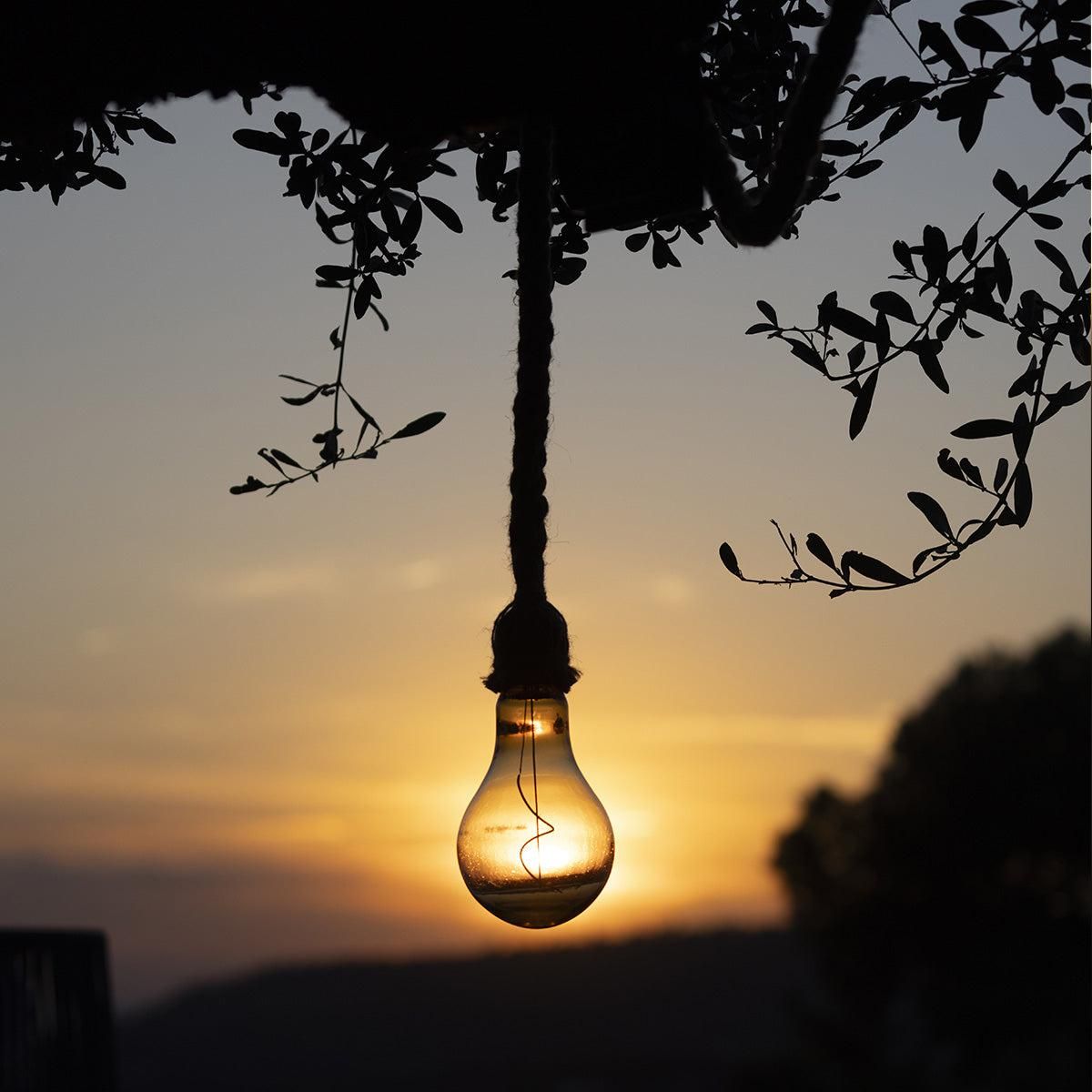 Lumisky Suspension d'extérieur nomade solaire CORDY Beige Corde 2m20