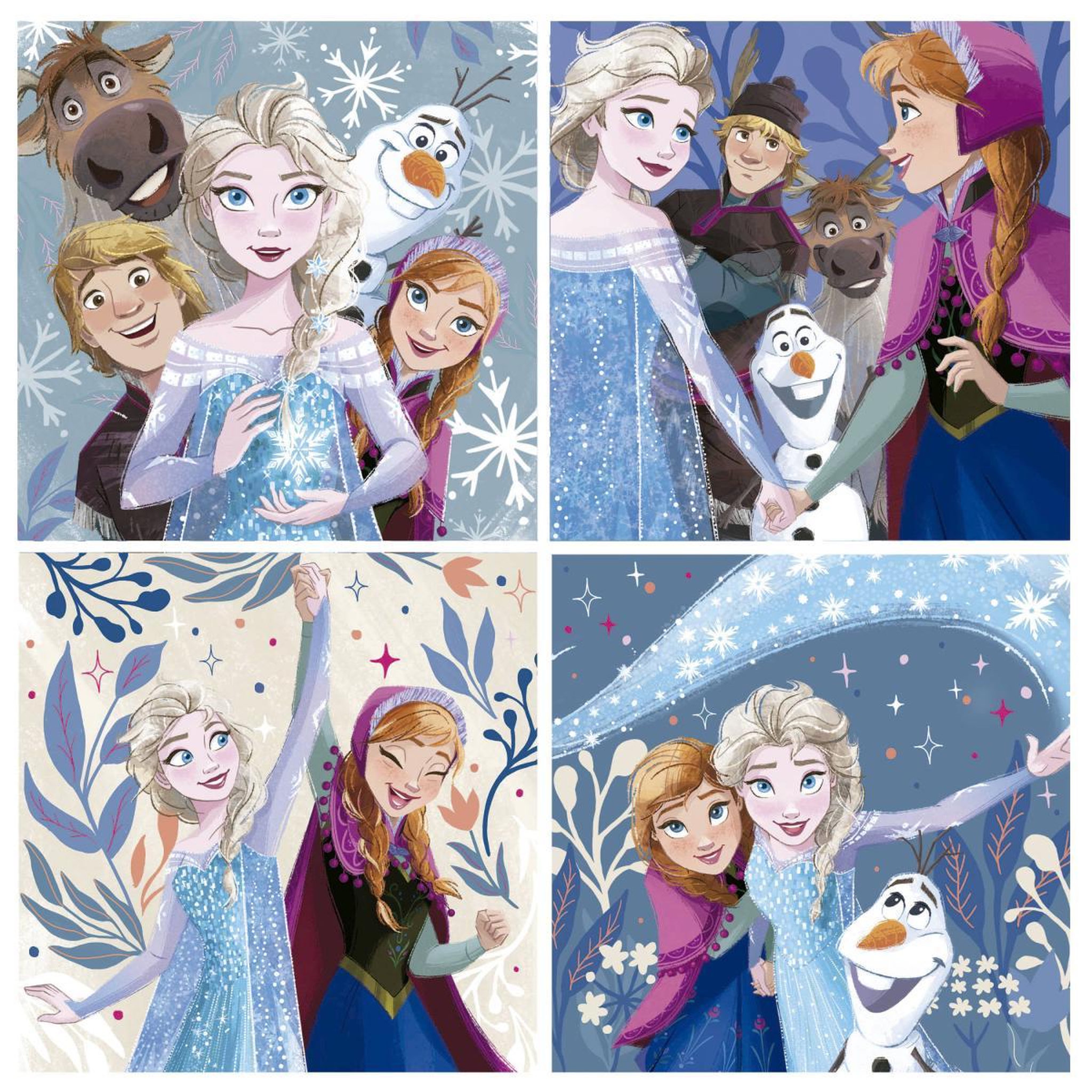 Voir la diapositive 2 : EDUCA 4 puzzles evolutifs La reine des Neiges