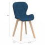 Voir la diapositive 5 : ID MARKET Lot de 4 chaises ROBINE en tissu mix color bleu, gris, beige et noir