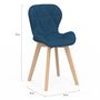 Voir la diapositive 5 : ID MARKET Lot de 4 chaises ROBINE en tissu mix color bleu, gris, beige et noir