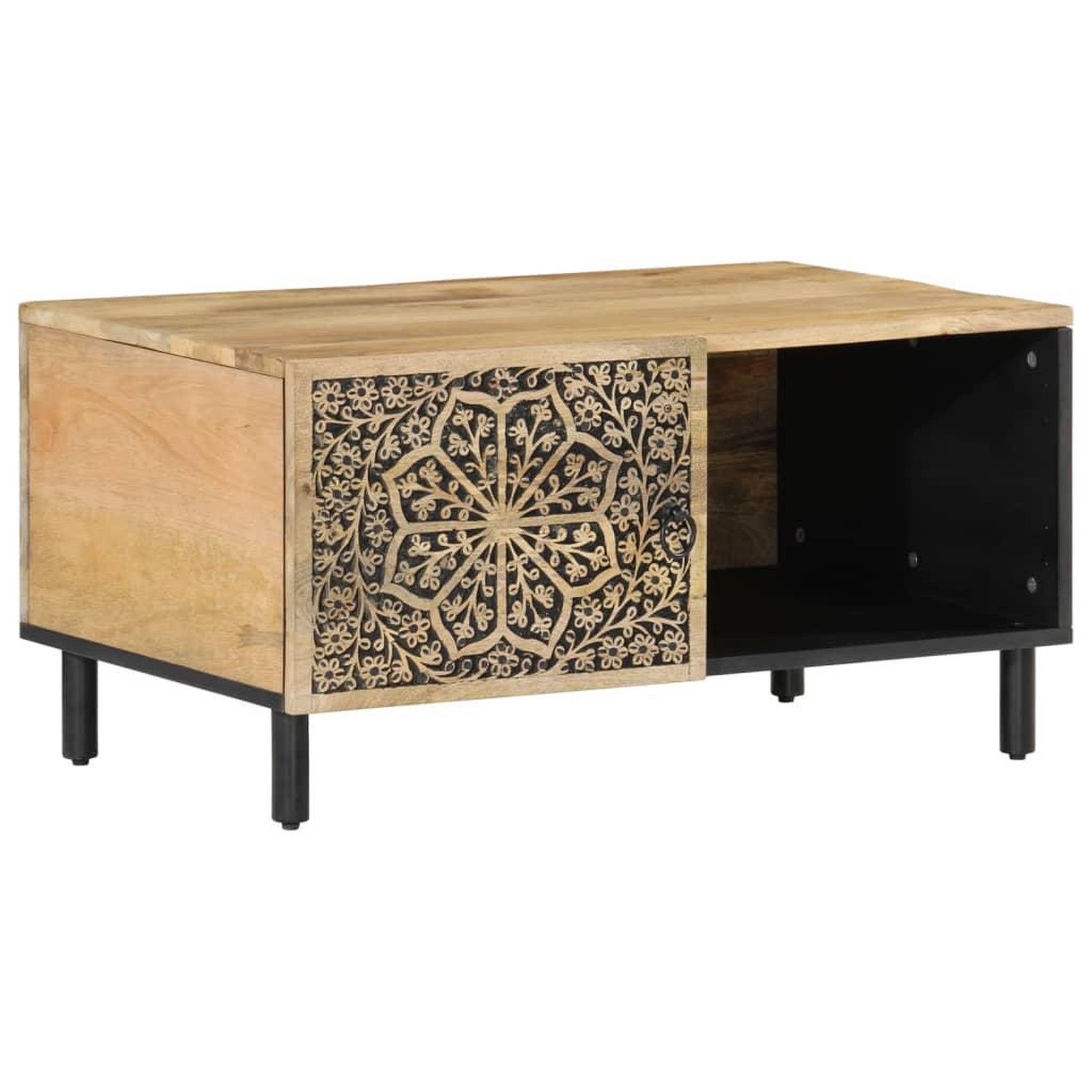 Voir la diapositive 2 : VIDAXL Table basse 80x50x40 cm bois de manguier massif