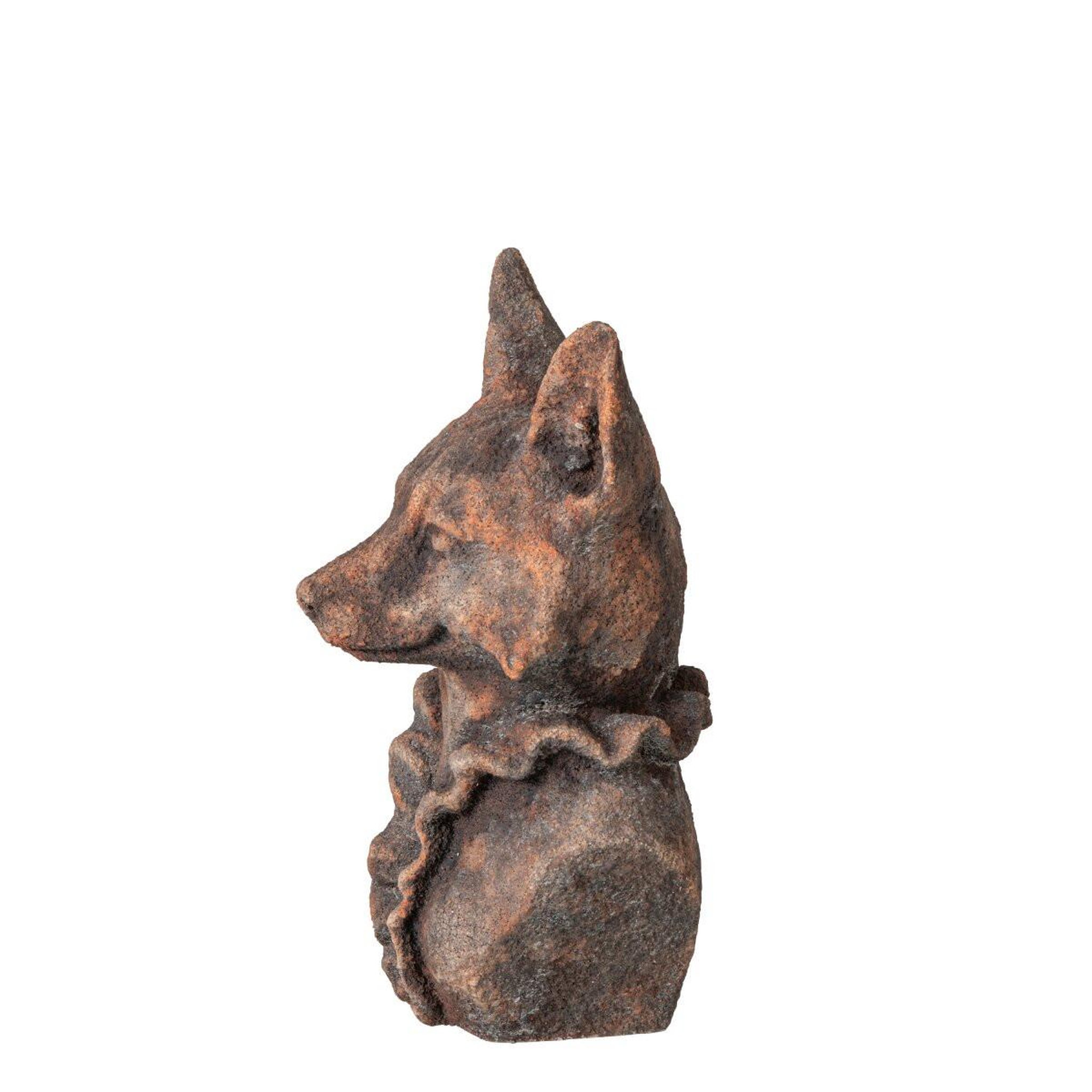 Voir la diapositive 2 : J-LINE Buste de renard déco  zeno  29cm marron