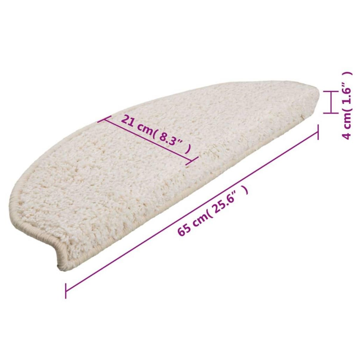 VIDAXL Tapis d'escalier 15 pcs blanc 65x21x4 cm