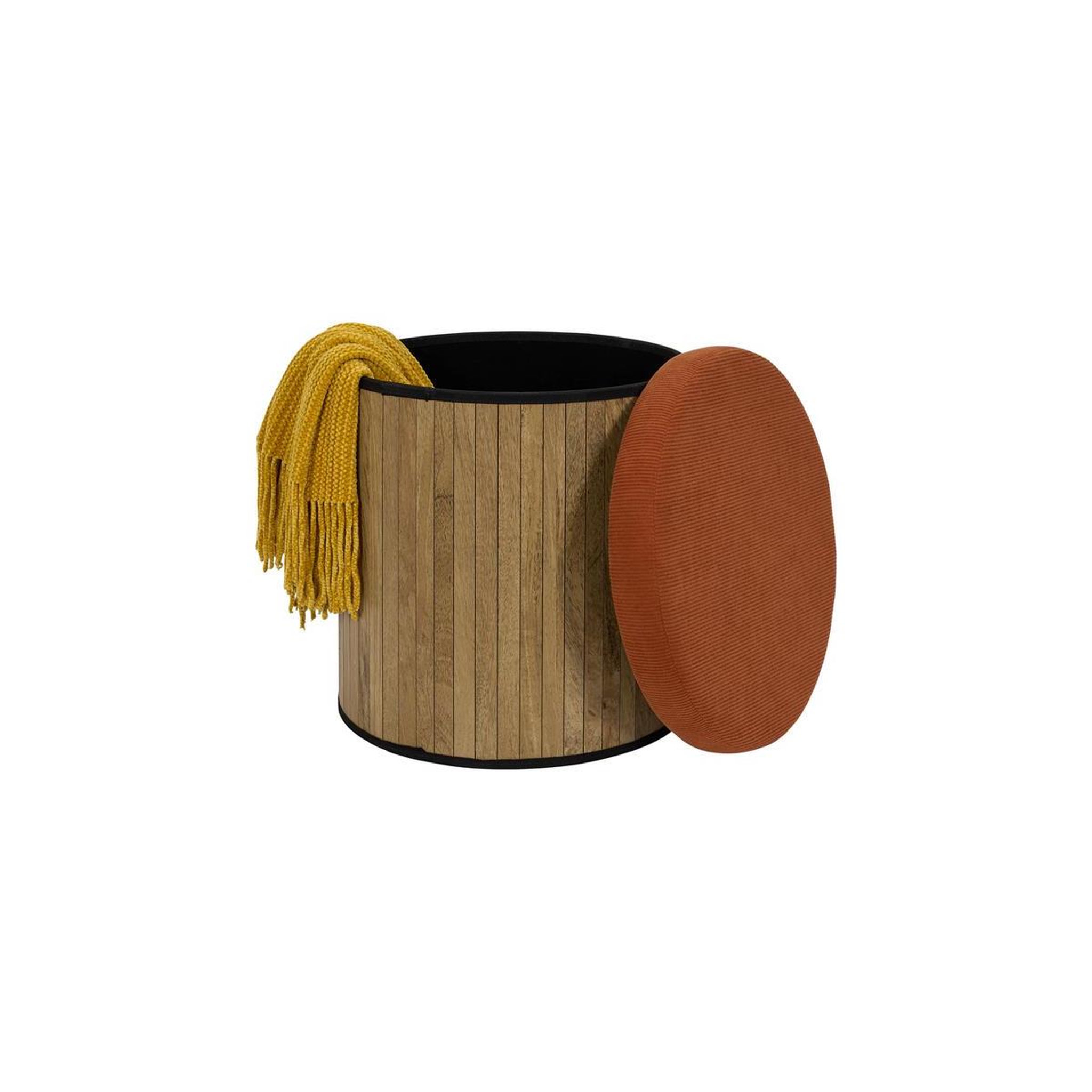 Voir la diapositive 3 : The Home Deco Factory Pouf coffre pliable  jules  38cm terracotta