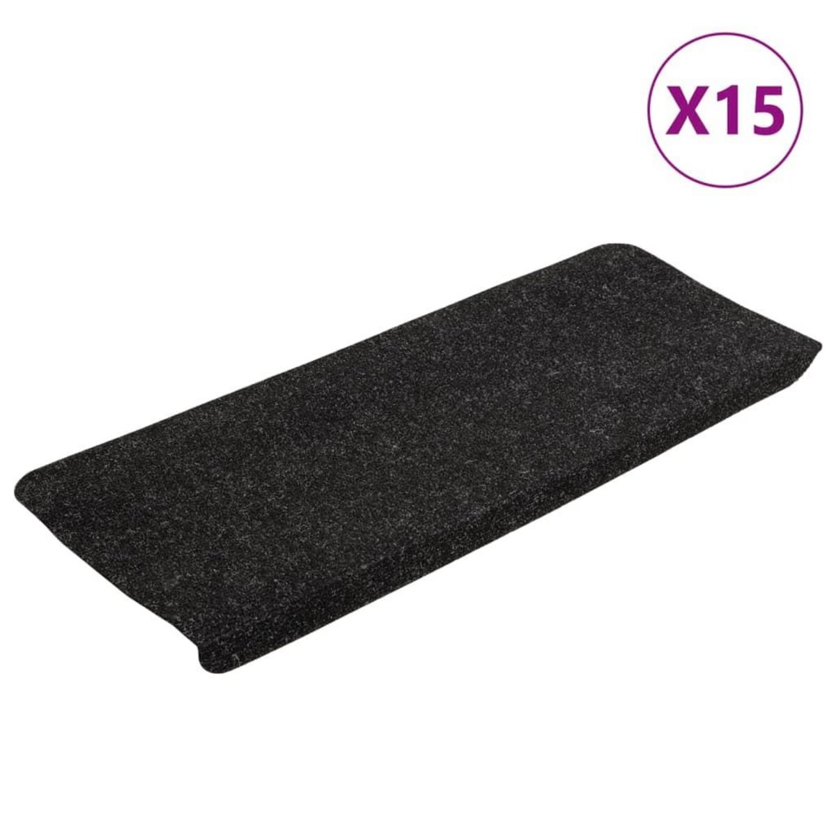 VIDAXL Tapis d'escalier auto-adhesifs 15 pcs 65x24,5x3,5 cm Anthracite