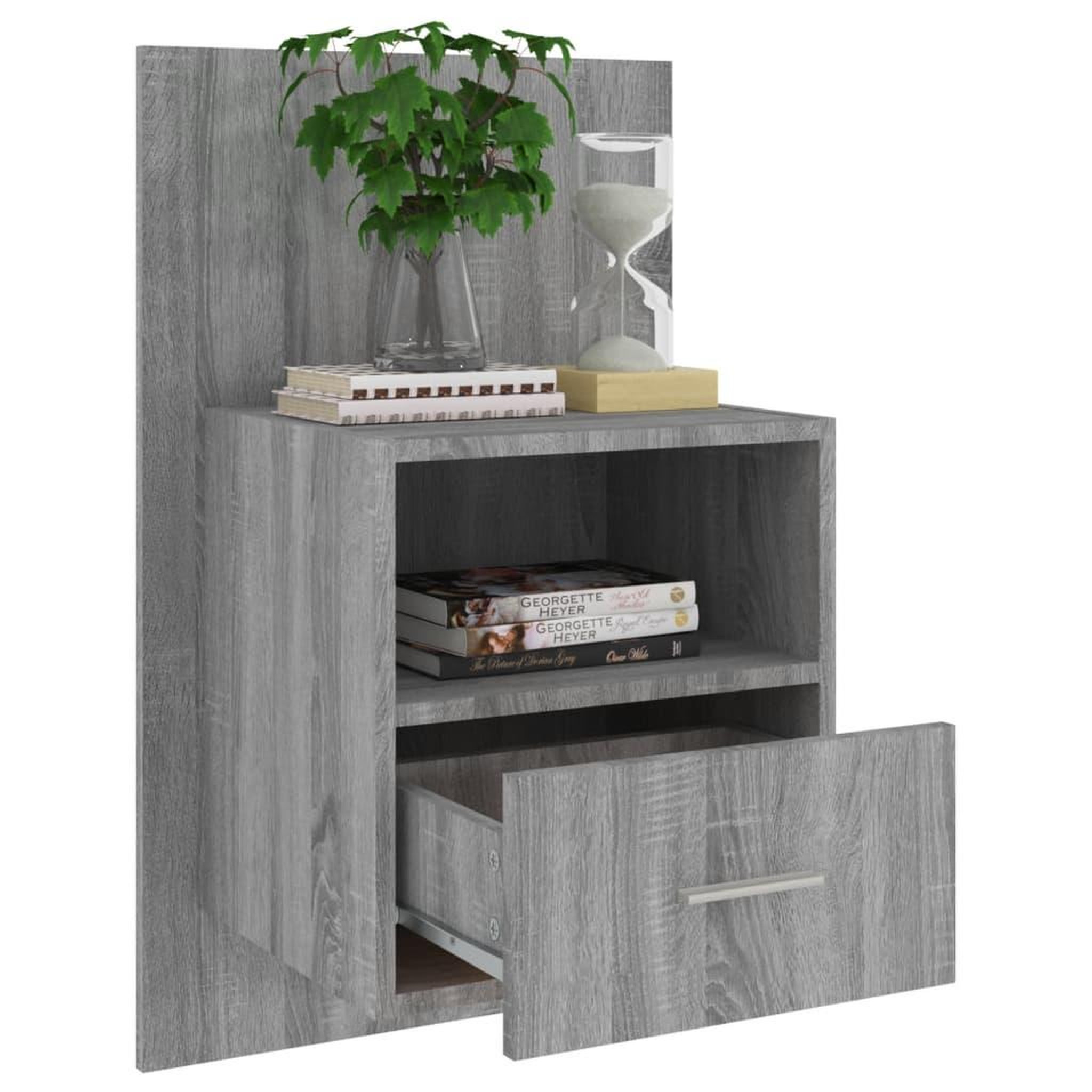 Voir la diapositive 5 : VIDAXL Tables de chevet murales 2 pcs Sonoma gris