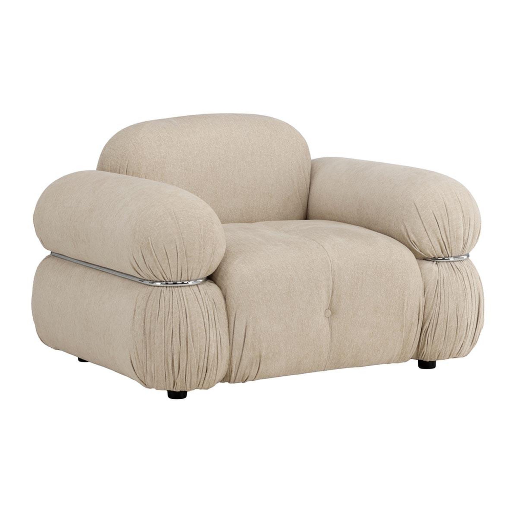 Paris Prix Fauteuil capitonné design  mika  120cm beige