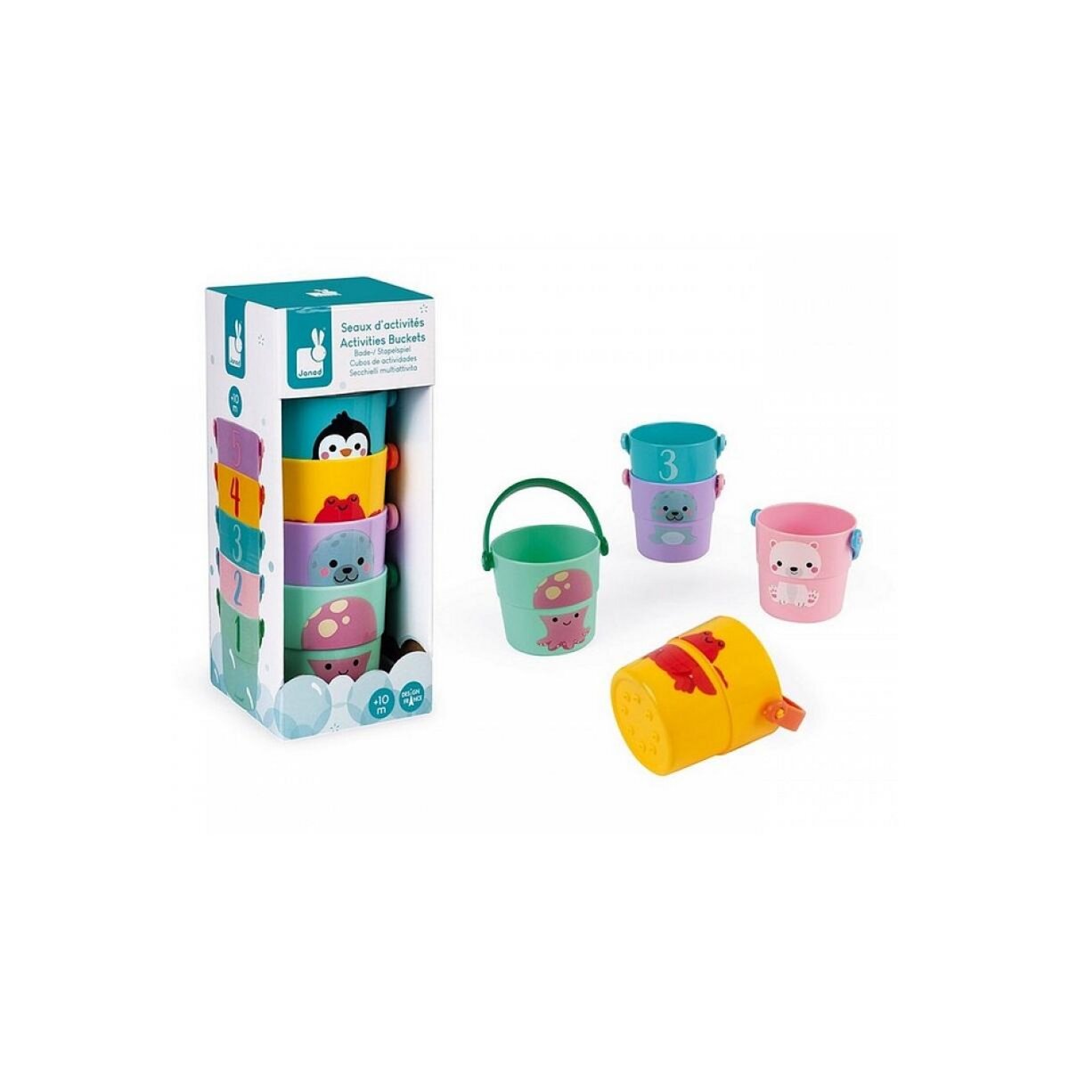 Juratoys-Janod Jeux de bain - 5 seaux d activites