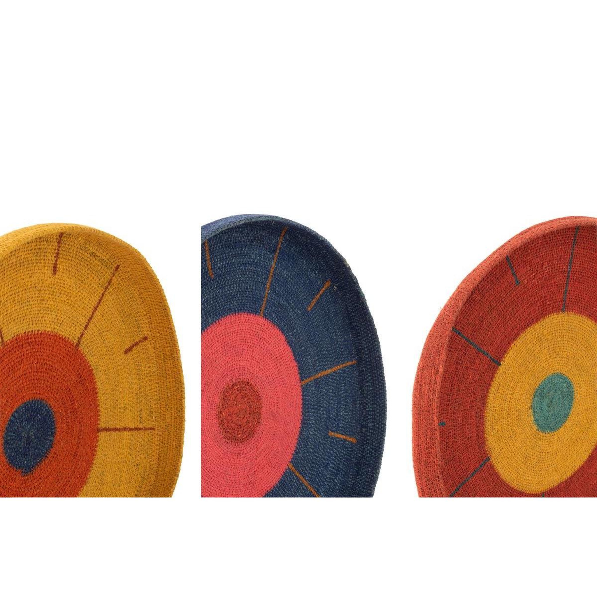 Voir la diapositive 3 : J-LINE Lot de 3 plateaux déco  african  50cm multicolore