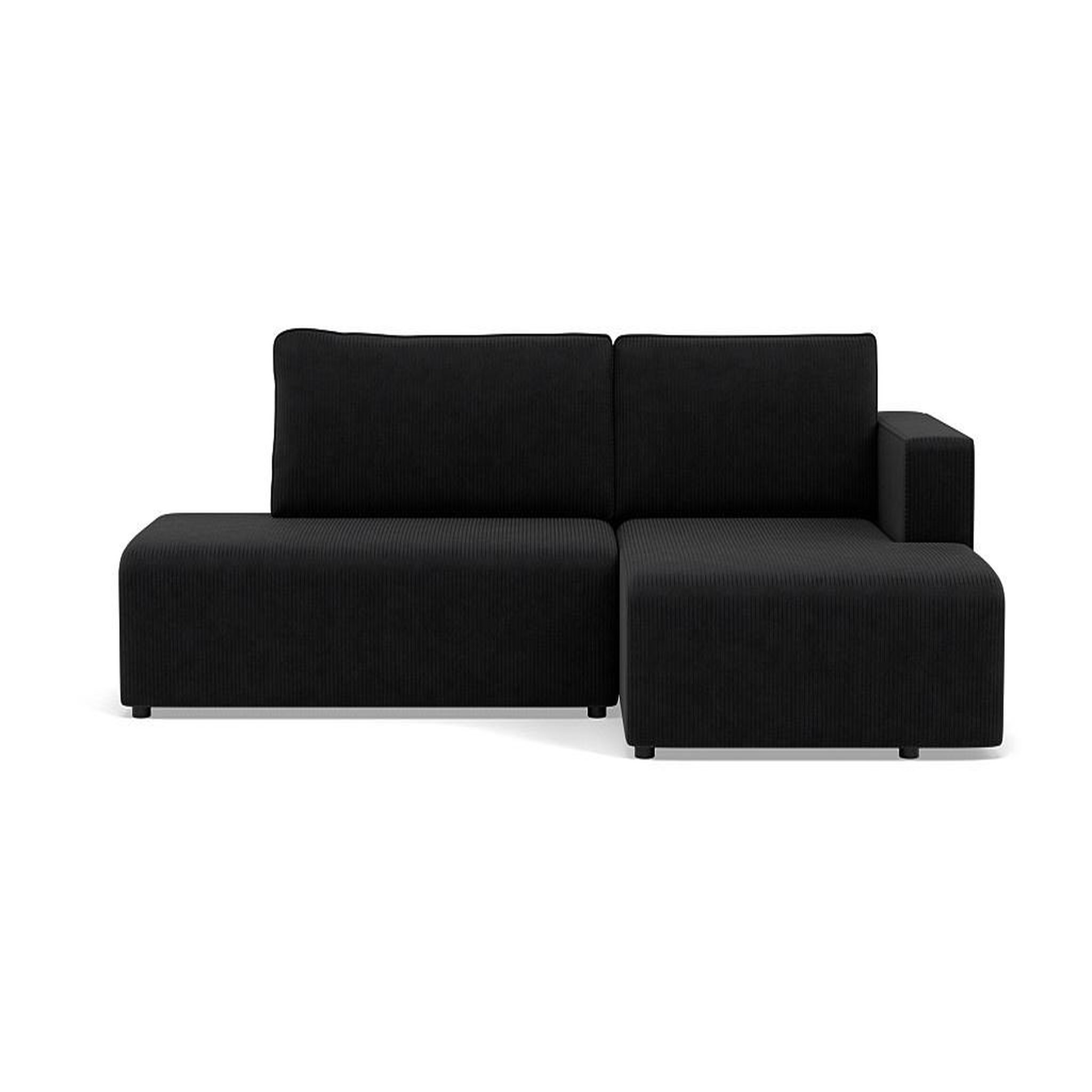 Voir la diapositive 1 : BEST MOBILIER Topaze - canapé d'angle droit 4 places convertible avec coffre en velours côtelé