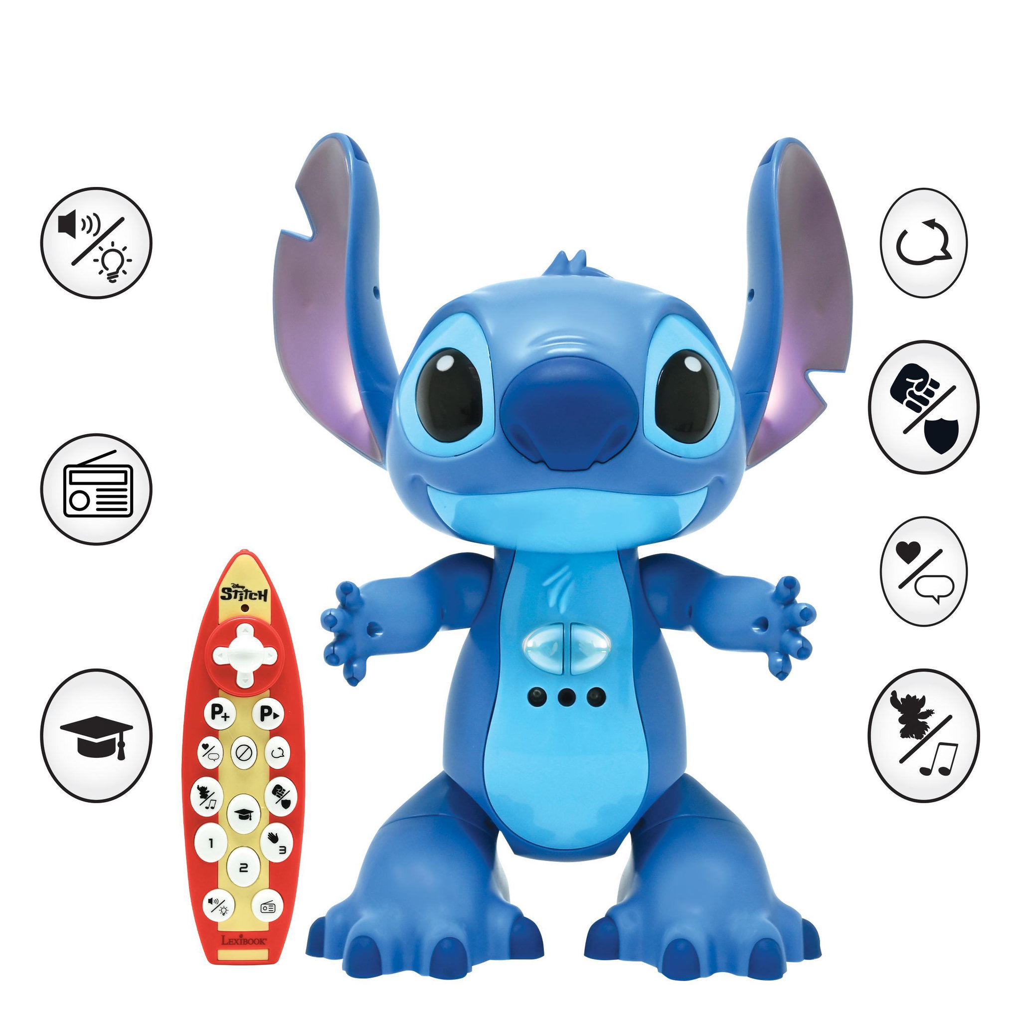 Voir la diapositive 2 : Lexibook Robot Stitch télécommandé bilingue et intéractif, avec la vraie voix de Stitch