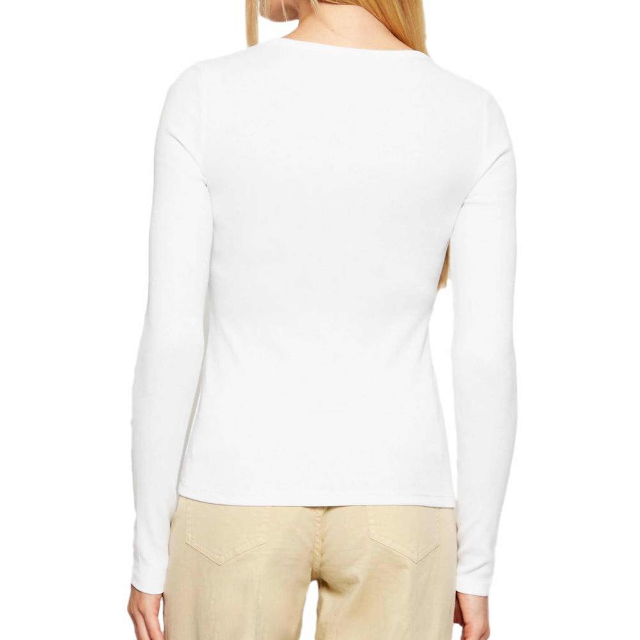 Voir la diapositive 2 : CALVIN KLEIN JEANS T-Shirt Manches Longues Blanc Femme Calvin Klein Jeans Woven